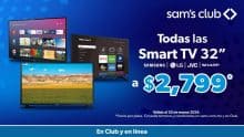 sam's club pantallas smart tv 32 pulgadas a 2799 pesos