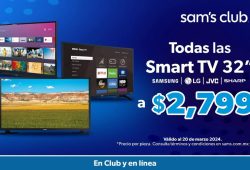 sam's club pantallas smart tv 32 pulgadas a 2799 pesos