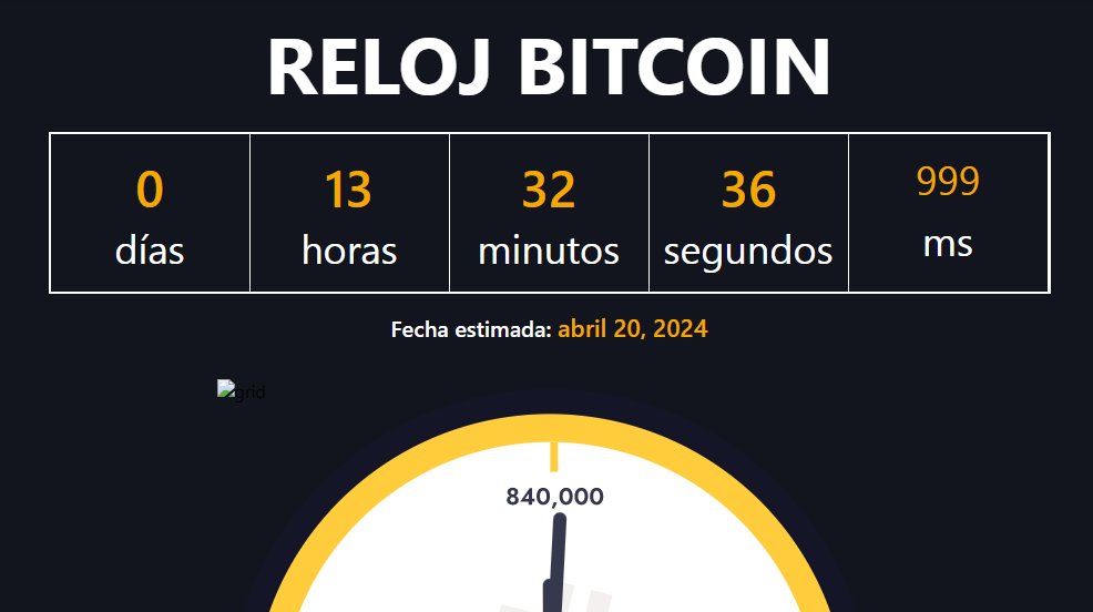 reloj halving bitcoin