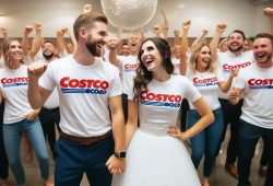 Novios se casan con boda inspirada en Costco