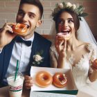Celebraron su boda con su propia tienda de Krispy Kreme