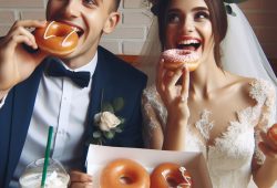 Celebraron su boda con su propia tienda de Krispy Kreme