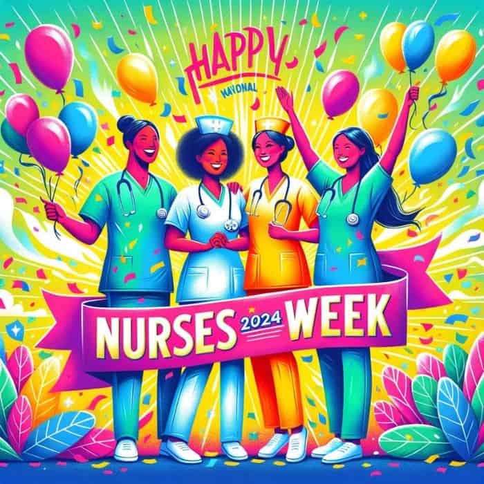 Happy National Nurses Week 2024. Phrases and images to congratulate