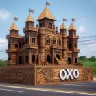 Hombre se encuentra con impresionante castillo del Oxxo