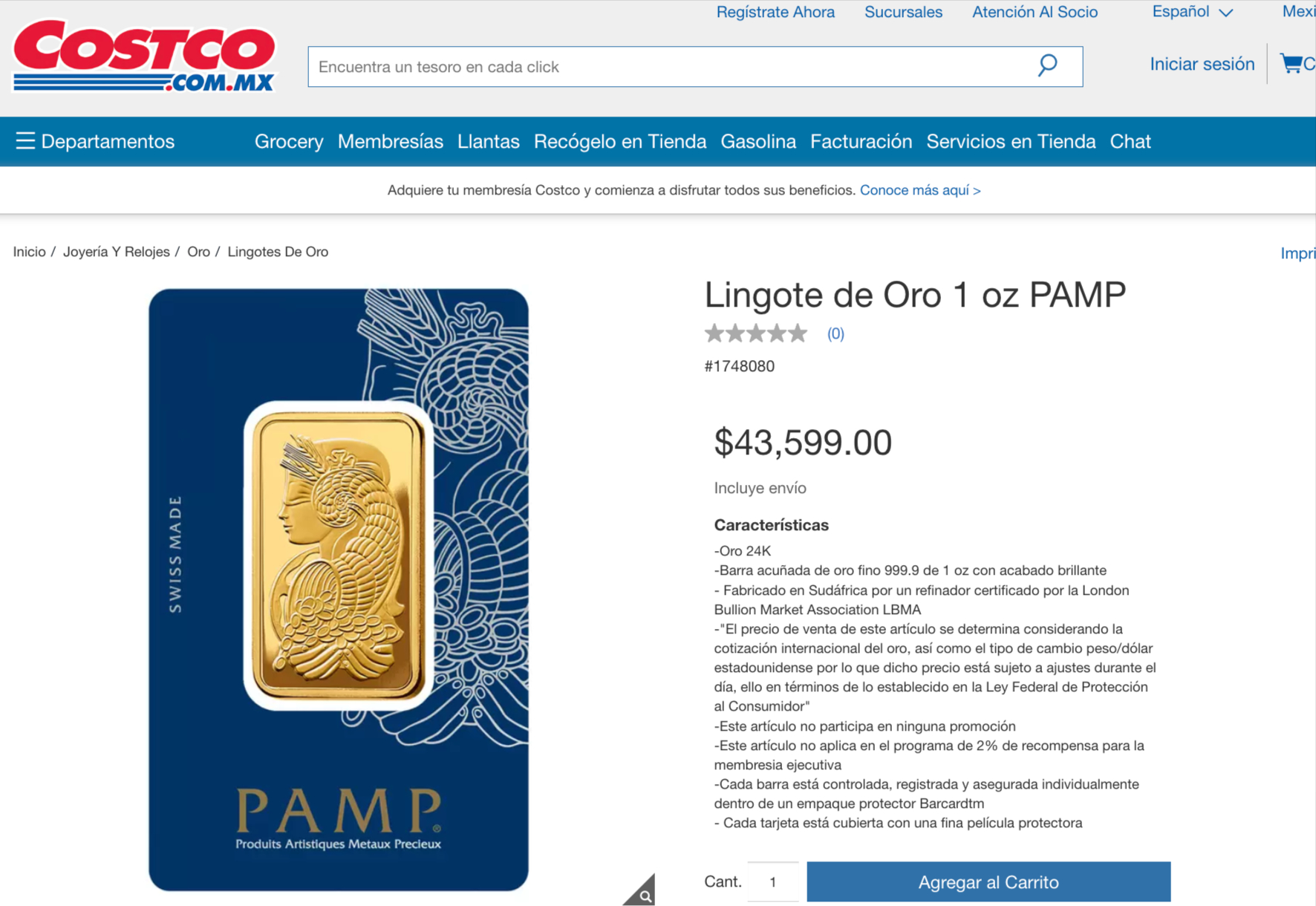 Lingotes de oro regresan a Costco, ¿bajaron de precio? 