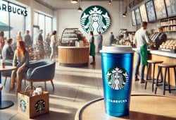 Starbucks venderá el vaso azul Stanley este 1 de julio Foto: Especial