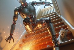 Robot con IA se cansa de trabajar y se tira por las escaleras