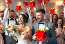 Realizan boda "aesthetic" de McDonald's con funkos de regalo