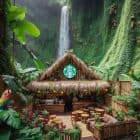 Este Starbucks se encuentra frente a una impresionante cascada