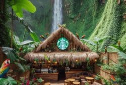 Este Starbucks se encuentra frente a una impresionante cascada