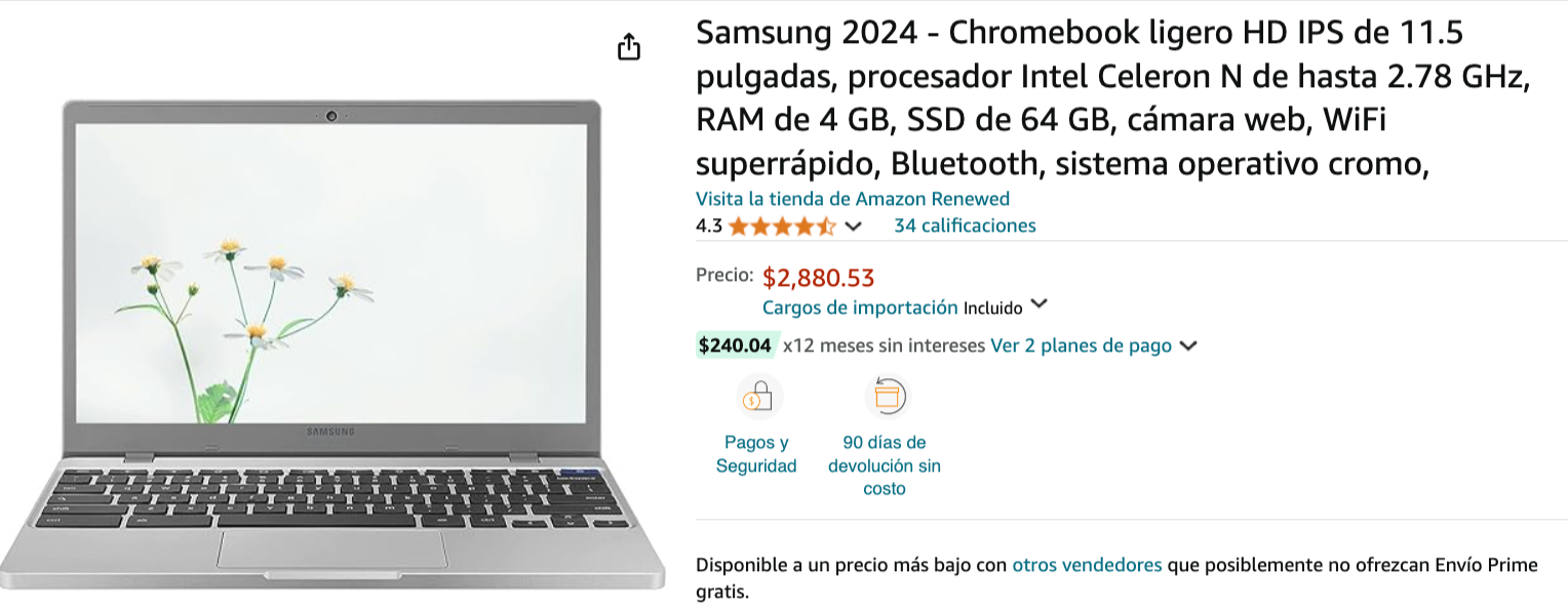 CHROMEBOOK REGRESO A CLASES