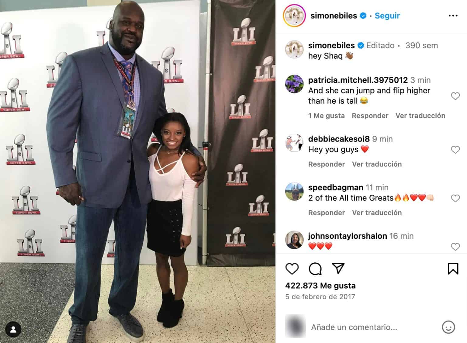 ¿Cuánto mide Simone Biles? La foto con Shaquille O’Neal que se viralizó ...