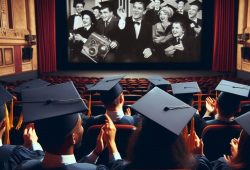 Mujer muestra cómo se vive una graduación en el cine
