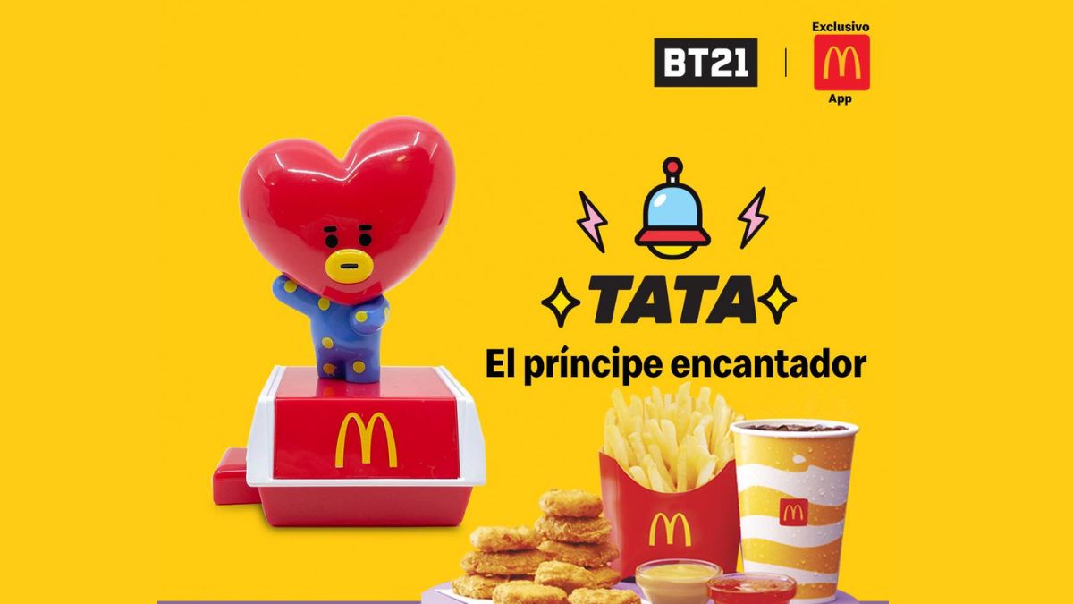 Estos son los personajes de BT21 que da McDonald’s a través de un McTrío Foto FB: McDonald's