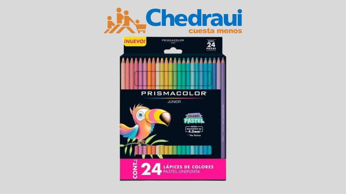 Regreso a Clases 2024. Caja de Prismacolor de 24 lápices con descuento del 30% en Chedraui Foto: Especial