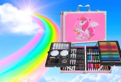 set de arte unicornio maletín lápices colores