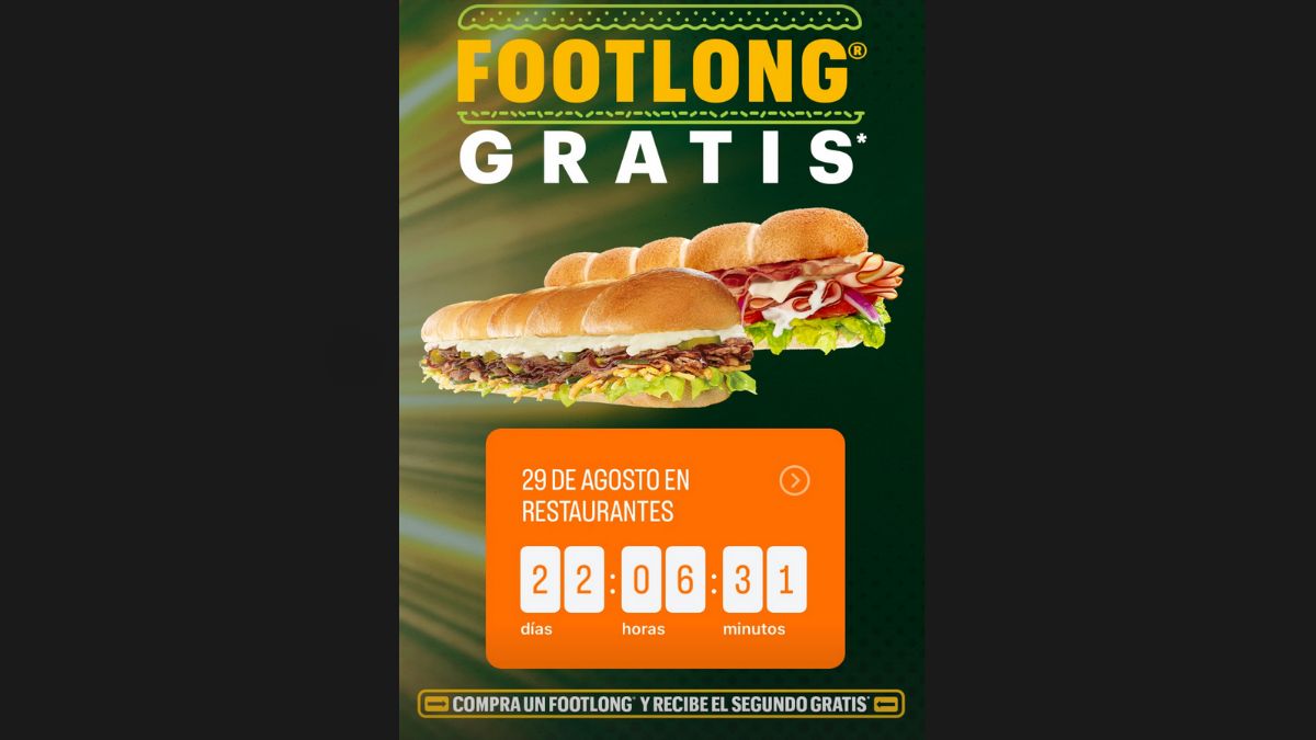 Subway dará gratis un Footlong este 29 de agosto. ¿Cómo puedes obtenerlo? Foto: Especial