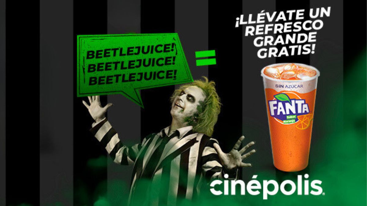 Cinépolis regala un refresco grande si repites tres veces Beetlejuice. ¡Te contamos cómo participar! Foto: Cinépolis