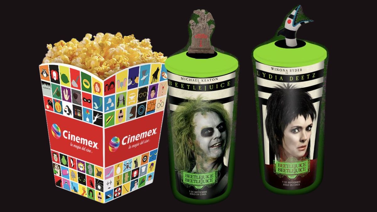 Esto costará el combo con los vasos coleccionables Beetlejuice 2 de Cinemex Foto: Especial