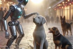 El futuro ha llegado, perros ya conviven con robots