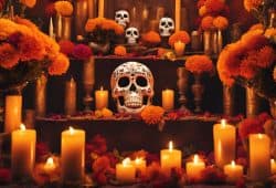 ALTAR DE MUERTOS DE TRES NIVELES 2024 DÍA DE MUERTOS