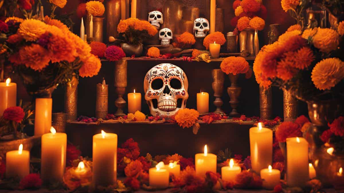 ALTAR DE MUERTOS DE TRES NIVELES 2024 DÍA DE MUERTOS