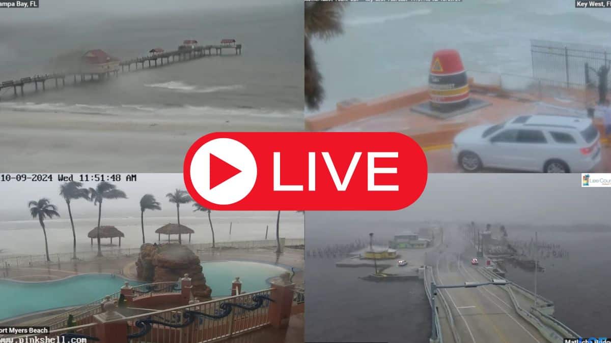 Huracán Milton EN VIVO. Live cams que transmiten su llegada a Florida