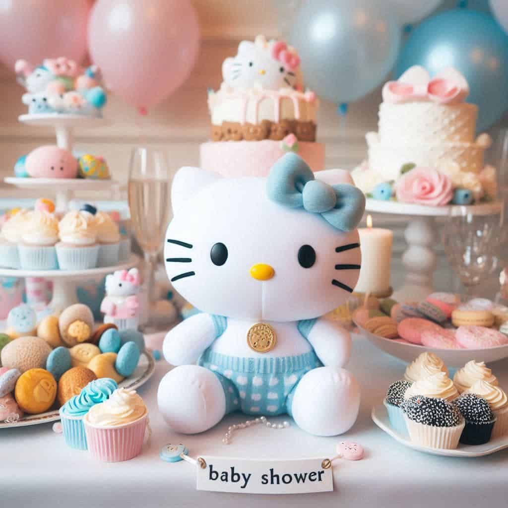 Celebró su baby shower con impresionante temática de Hello Kitty