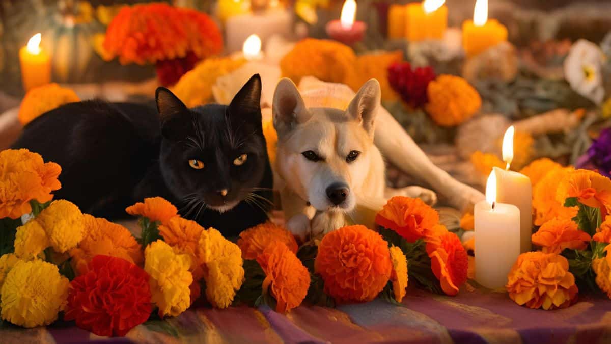 gato perro altar de muertos dia de muertos 2024