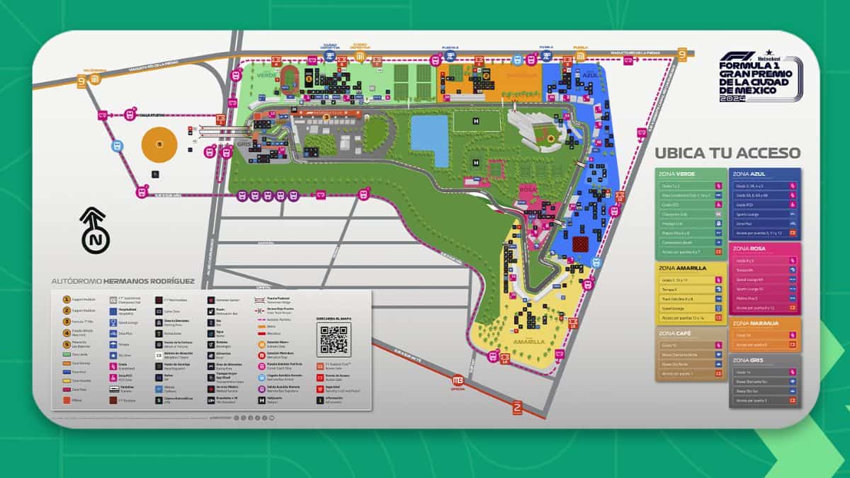 Este es el mapa del Autódromo Hermanos Rodríguez F1 para el Gran Premio ...