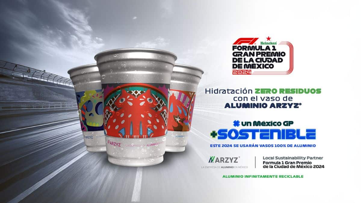 Así serán los increíbles vasos de aluminio del Gran Premio de México 2024 de la Fórmula 1 Foto: Especial