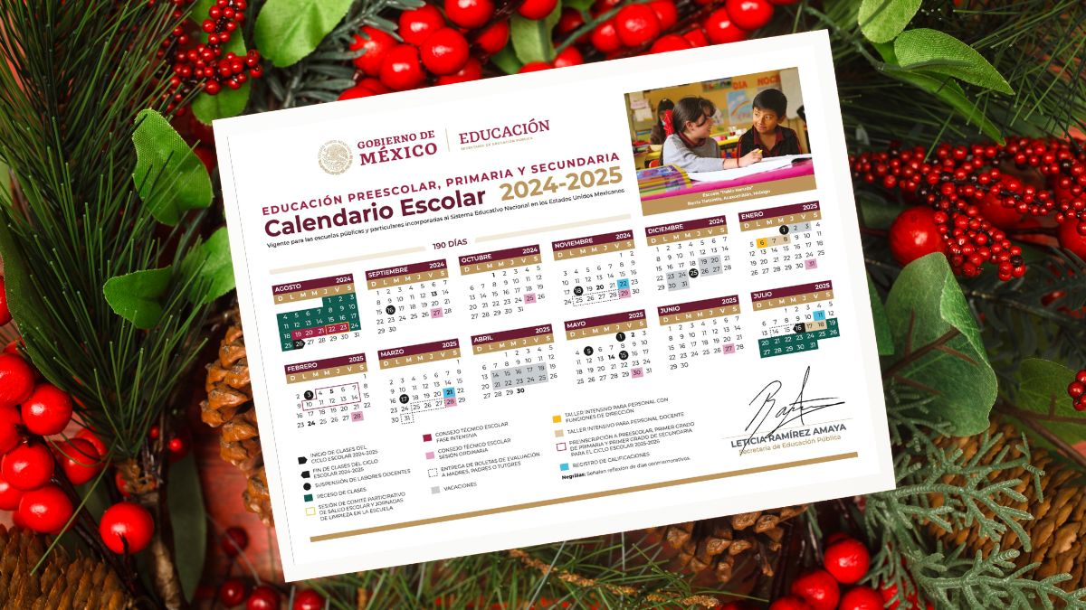 CALENDARIO ESCOLAR SEP 2024 VACACIONES NAVIDAD DECEMBRINAS FIN DE AÑO 2024