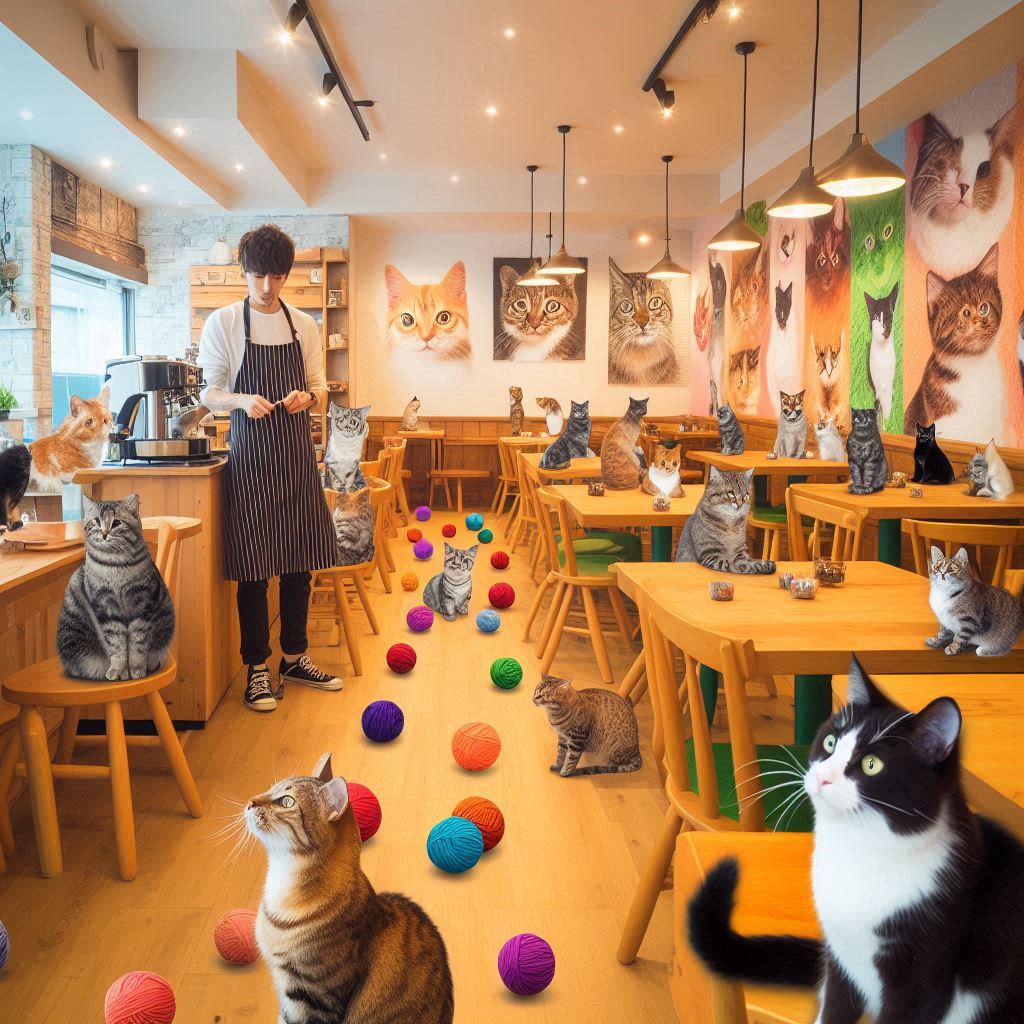 Al estilo Japón, esta cafetería está llena de gatos para atraer a clientes