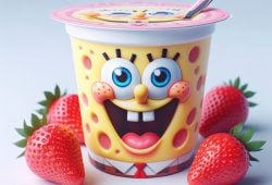 Fue a la farmacia y encontró yogurt personalizado de Bob esponja