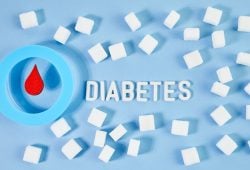 día mundial diabetes circulo azul canva 2024