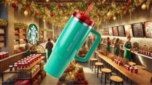 Esto costará el vaso Stanley navideño Starbucks que saldrá a la venta el 9 de diciembre Foto: Merca2.0