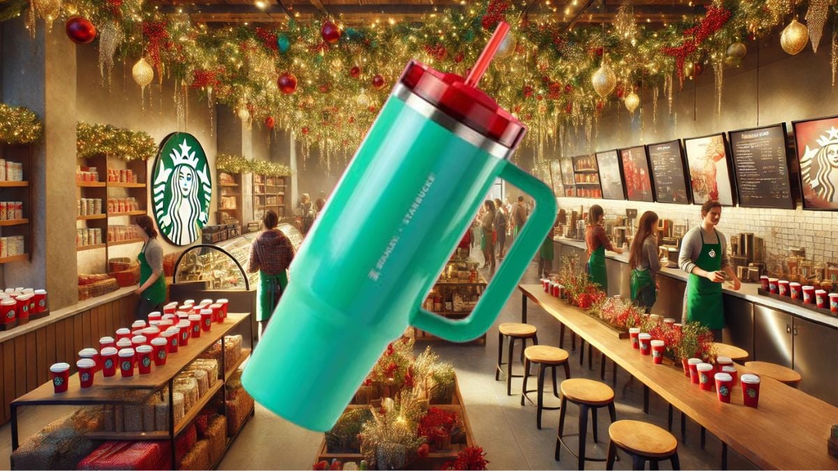 Esto costará el vaso Stanley navideño Starbucks que saldrá a la venta el 9 de diciembre Foto: Merca2.0