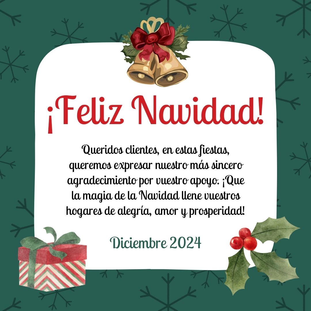 Te compartimos una serie de imágenes con frases y mensajes de Feliz Navidad 2024 y Próspero Año Nuevo 2025 para tus clientes