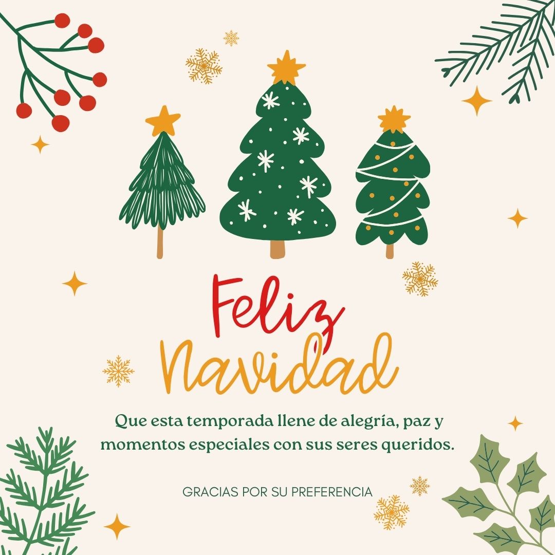 feliz navidad 2024 año nuevo 2025 clientes