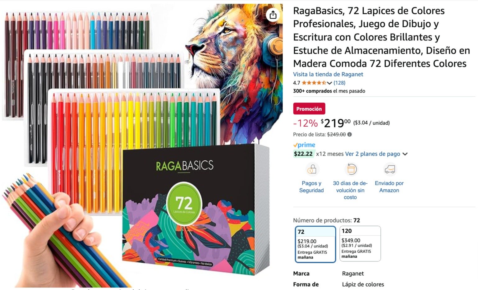 OFERTA de enero: Set de 72 lápices de colores, desde 219 pesos en Amazon