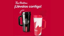 Los nuevos termos blancos y negros de Tim Hortons: Consigue una bebida gratis con ellos Foto: Especial