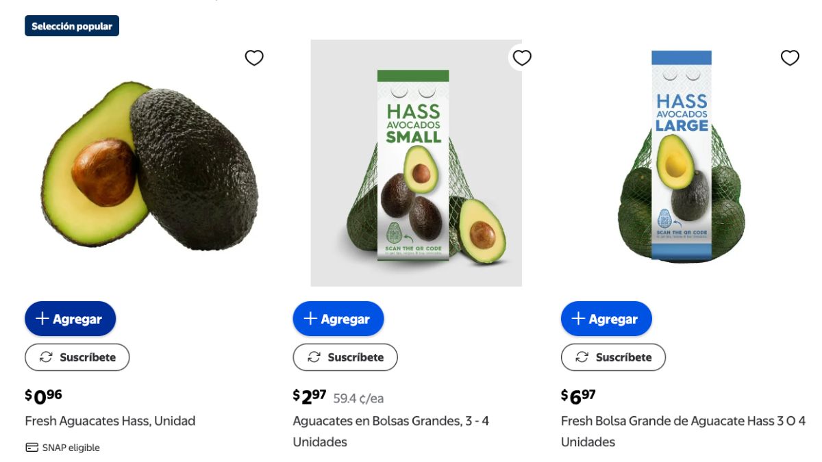 PRECIO DEL AGUACATE EN ESTADOS UNIDOS