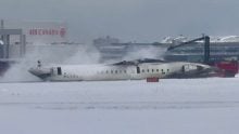 Delta Airlines plane rolls over upon landing at Toronto airport! This we know