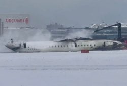 Delta Airlines plane rolls over upon landing at Toronto airport! This we know