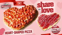 Where to get heart-shaped pizzas for Valentine's Day?