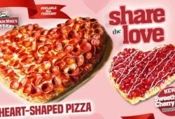 Where to get heart-shaped pizzas for Valentine's Day?