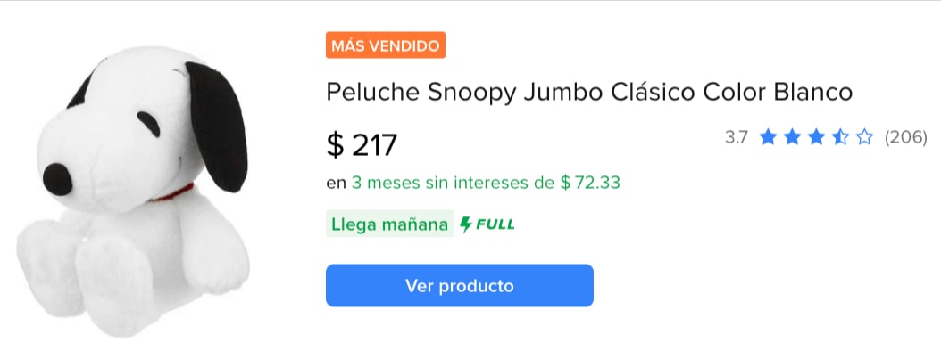 SNOOPY PELUCHE