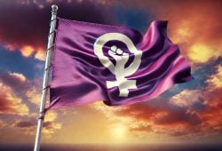 día de la mujer color morado 2025