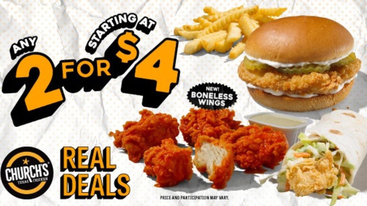 Church's Texas Chicken launches its new Real Deals menu; this includes