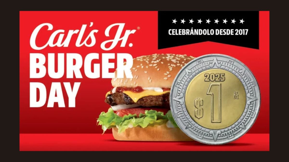 Día de la Hamburguesa 2025: Cómo obtener tu hamburguesa Carl’s Jr por solo 1 peso Foto: Especial